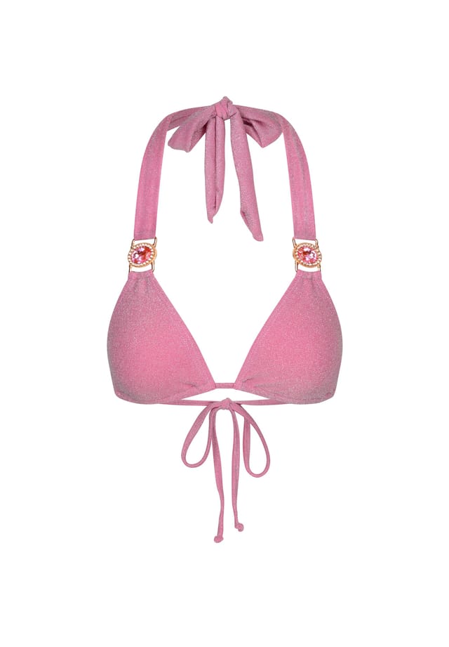 Треугольный бикини-топ Lumiere Amour с потрясающими камнями Moda Minx, розовый 
Треугольный бикини-топ Lumiere Amour с потрясающими камнями Moda Minx, розовый