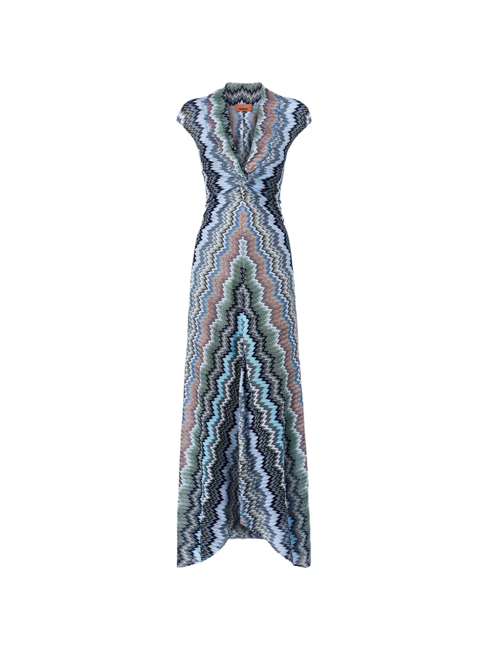 Макси-платье с V-образным вырезом и узором «елочка» Missoni, синий
Макси-платье с V-образным вырезом и узором «елочка» Missoni, синий