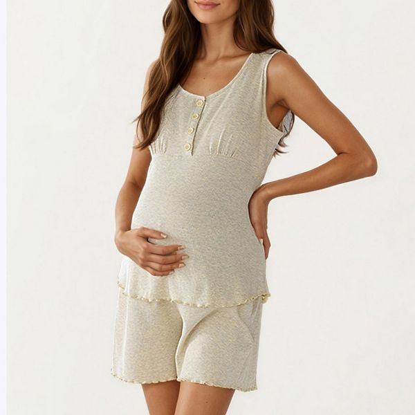 Женский комплект для беременных: топ-хенли без рукавов и шорты свободного кроя Anna-Kaci, Beige
Женский комплект для беременных: топ-хенли без рукавов и шорты свободного кроя Anna-Kaci, Beige