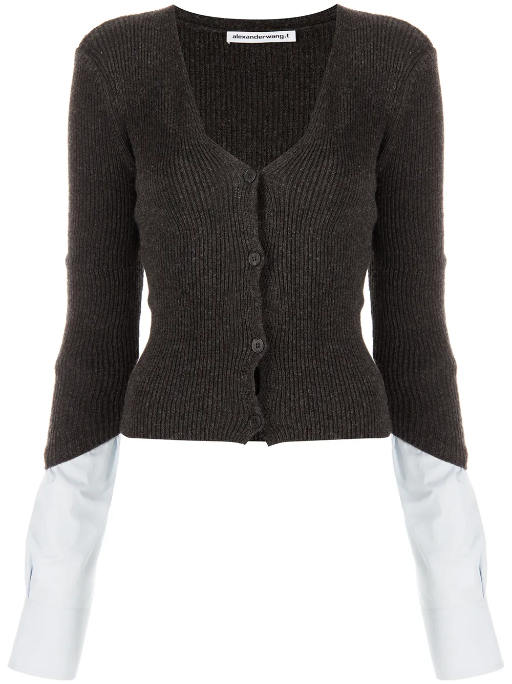 Многослойный кардиган в рубчик Alexander Wang, серый
Многослойный кардиган в рубчик Alexander Wang, серый