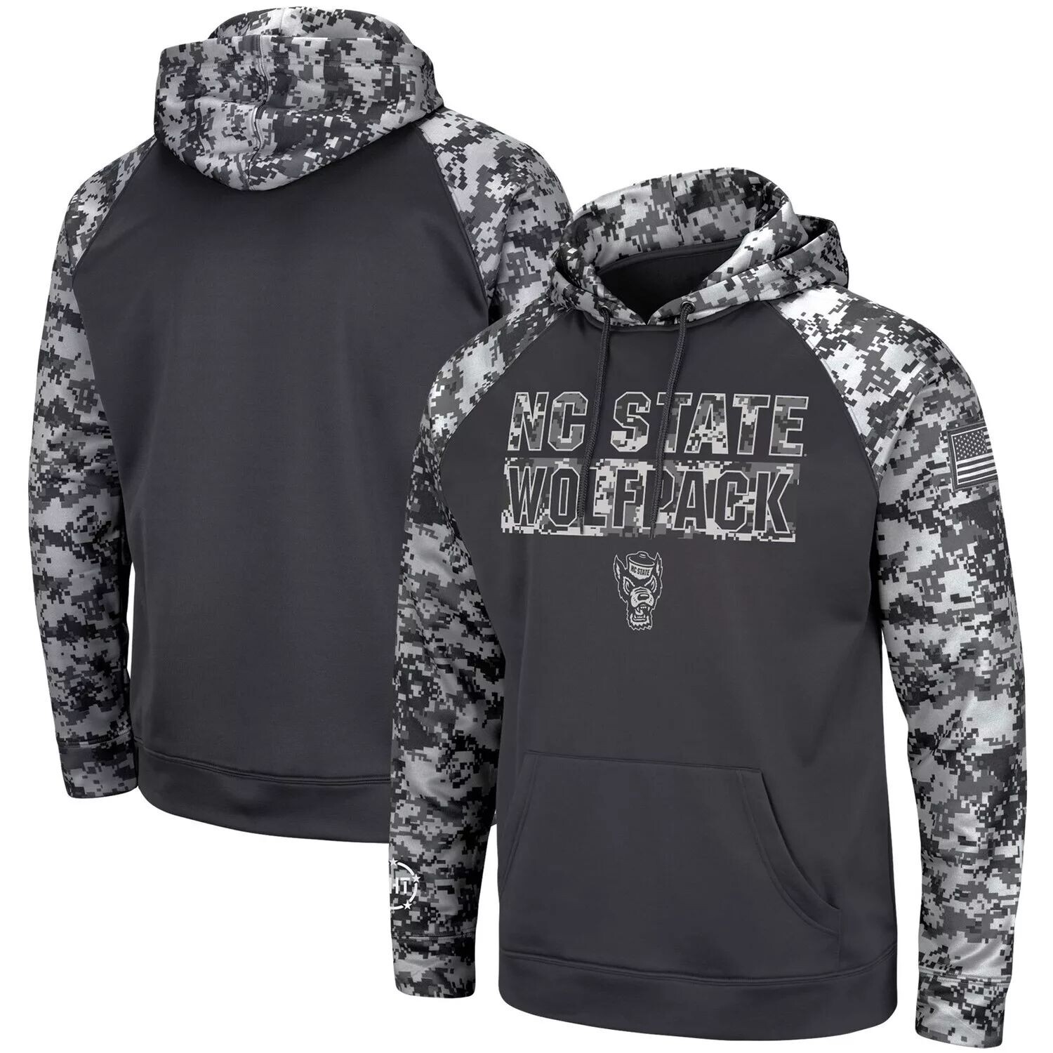 Мужской темно-серый пуловер с капюшоном и цифровым камуфляжем NC State Wolfpack OHT Military Appreciation Colosseum
Мужской темно-серый пуловер с капюшоном и цифровым камуфляжем NC State Wolfpack OHT Military Appreciation Colosseum