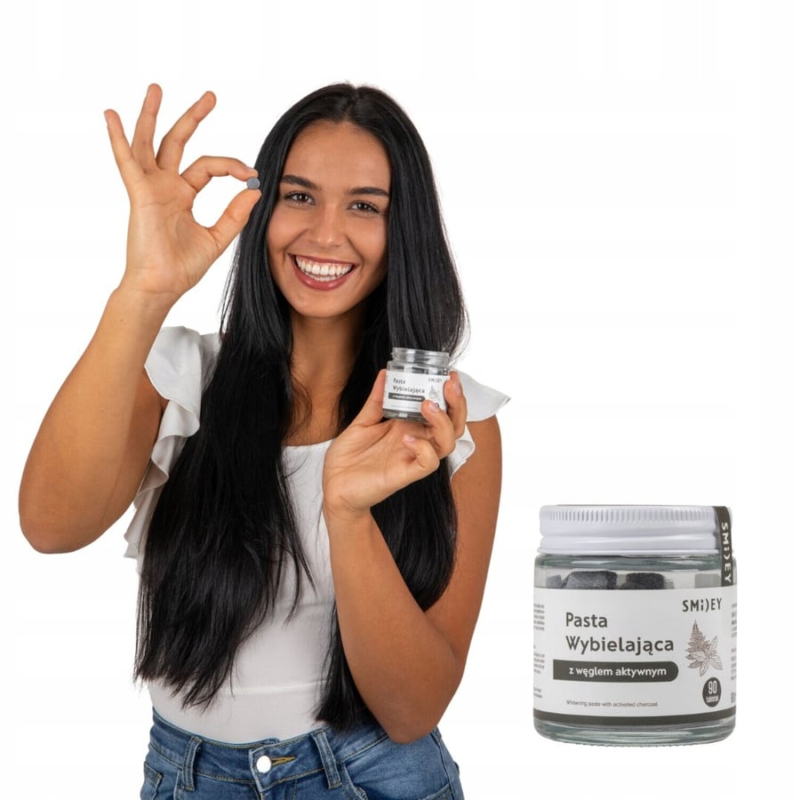 Отбеливающая зубная паста в таблетках с активированным углем Natural SMILEY
Отбеливающая зубная паста в таблетках с активированным углем Natural SMILEY