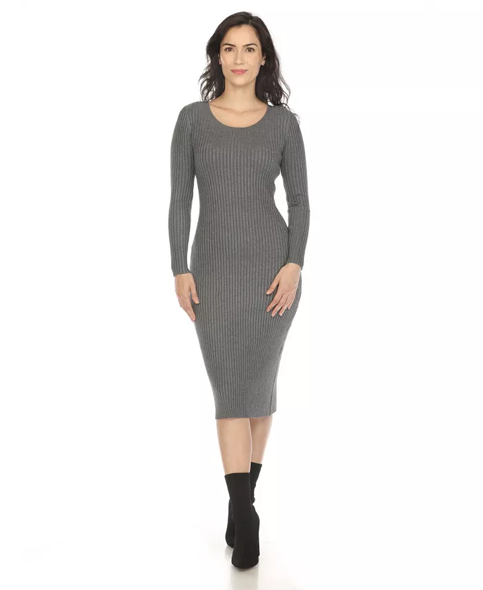 Женское платье-свитер миди с длинными рукавами и резинкой White Mark, серый
Женское платье-свитер миди с длинными рукавами и резинкой White Mark, серый