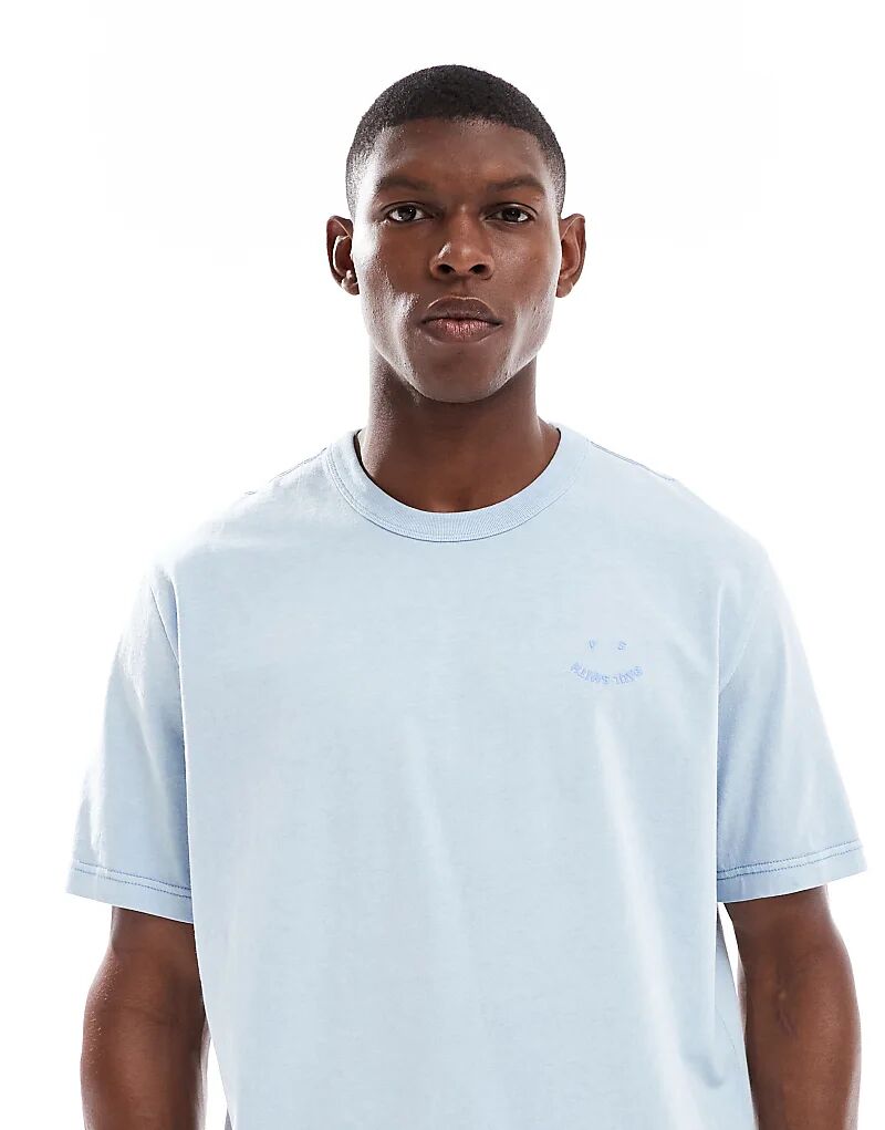 Футболка большого размера с логотипом PS Paul Smith светло-голубого цвета 
Футболка большого размера с логотипом PS Paul Smith светло-голубого цвета