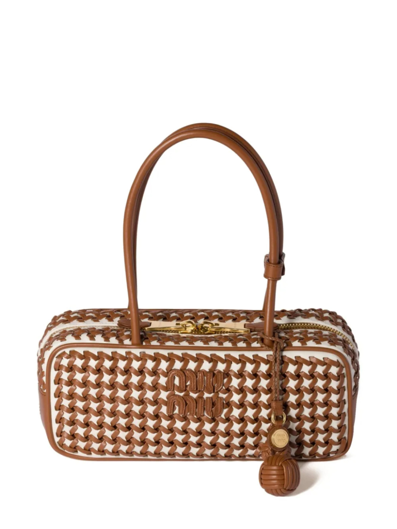 Miu Miu плетеная сумка-тоут Beau, коричневый
Miu Miu плетеная сумка-тоут Beau, коричневый