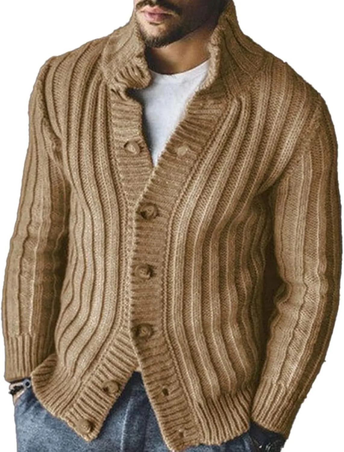 Мужской кардиган с длинным рукавом и шальным воротником Taamlou
Мужской кардиган с длинным рукавом и шальным воротником Taamlou