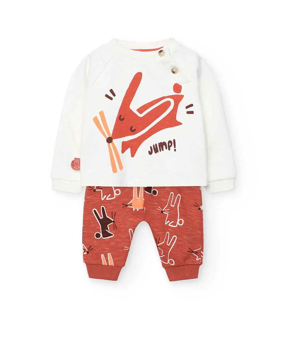 Детский комплект футболка с рисунком спереди и брюки Boboli, белый/коричневый
Детский комплект футболка с рисунком спереди и брюки Boboli, белый/коричневый