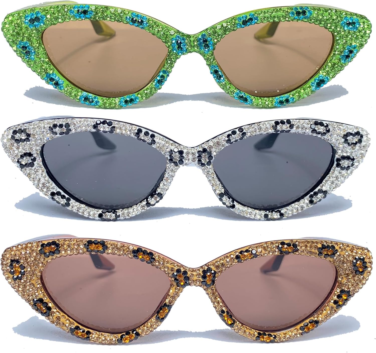 Солнцезащитные очки «кошачий глаз» со стразами для женщин. Блестящие, сверкающие, с кристаллами, модные солнцезащитные очки для вечеринок с бриллиантами mincl, 3pcs-white&green&brown
Солнцезащитные очки «кошачий глаз» со стразами для женщин. Блестящие, сверкающие, с кристаллами, модные солнцезащитные очки для вечеринок с бриллиантами mincl, 3pcs-white&green&brown