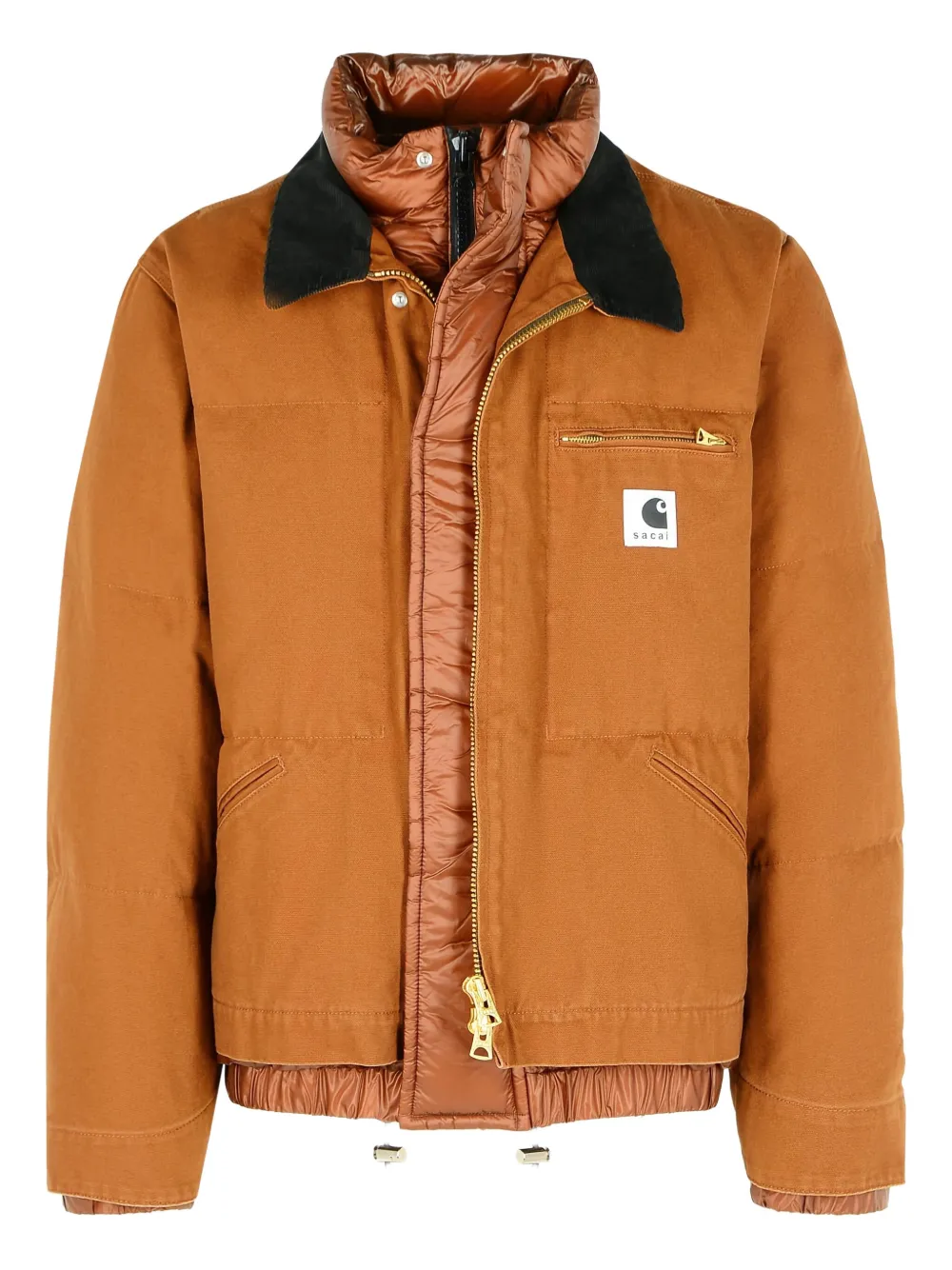 Пуховик с вельветовым воротником Sacai, коричневый
Пуховик с вельветовым воротником Sacai, коричневый