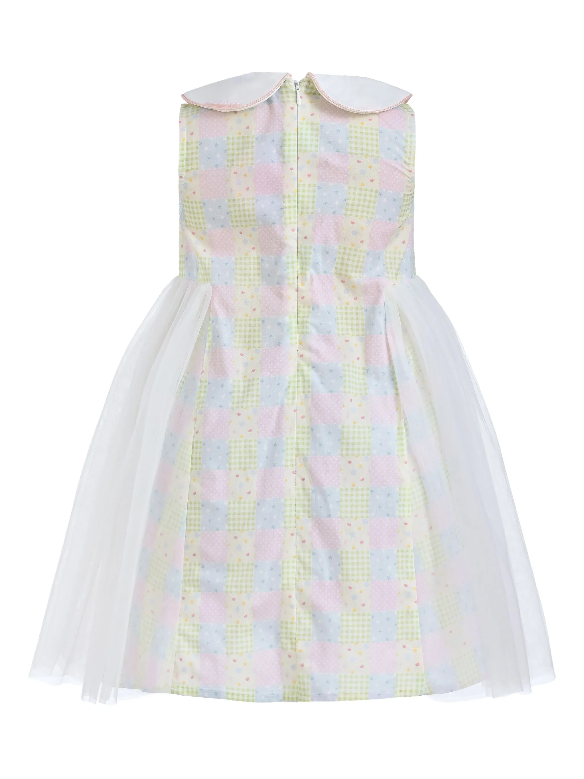 Платье из тюля в клетку гингем Mimi Tutu, белый
Платье из тюля в клетку гингем Mimi Tutu, белый