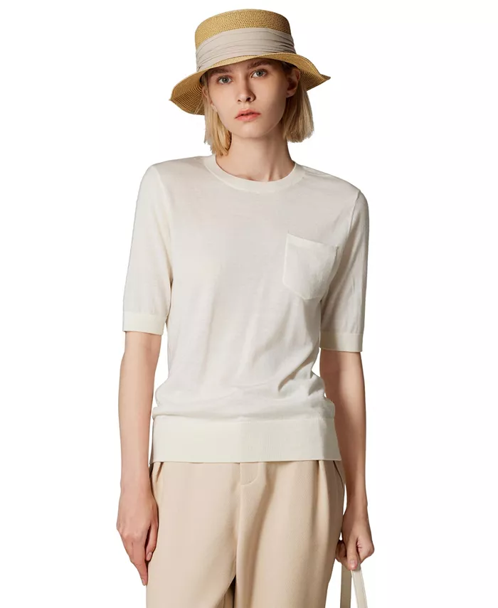 Женская футболка с круглым вырезом и короткими рукавами, плотность ткани 75% мериносовой шерсти, 25% шелка | Ультрамягкие свитера, пригодные для машинной стирки JENNIE LIU, коричневый/бежевый
Женская футболка с круглым вырезом и короткими рукавами, плотность ткани 75% мериносовой шерсти, 25% шелка | Ультрамягкие свитера, пригодные для машинной стирки JENNIE LIU, коричневый/бежевый