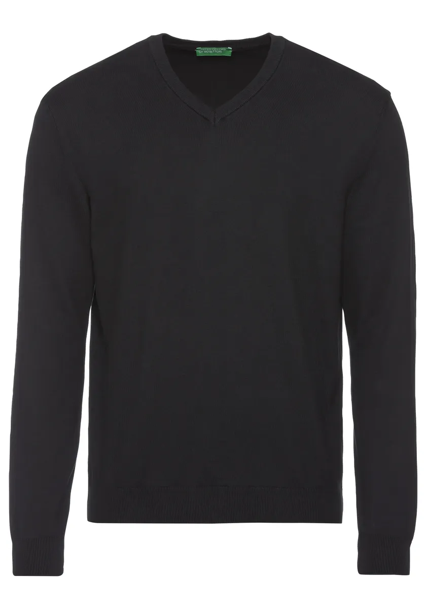 Свитер United Colors of Benetton с V-образным вырезом и фирменной этикеткой, черный
Свитер United Colors of Benetton с V-образным вырезом и фирменной этикеткой, черный