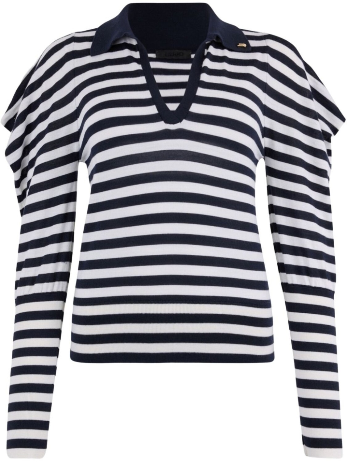 LIU JO Бело-голубой джемпер из шерсти и кашемира, синий
LIU JO Бело-голубой джемпер из шерсти и кашемира, синий