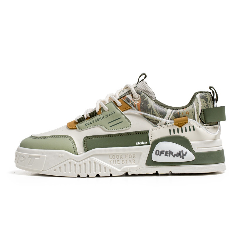 BAKE Антискользящие и износостойкие низкие скейтерские кроссовки для мужчин с эффектом увеличения роста - бежево-зеленые, цвет Beige Green
BAKE Антискользящие и износостойкие низкие скейтерские кроссовки для мужчин с эффектом увеличения роста - бежево-зеленые, цвет Beige Green