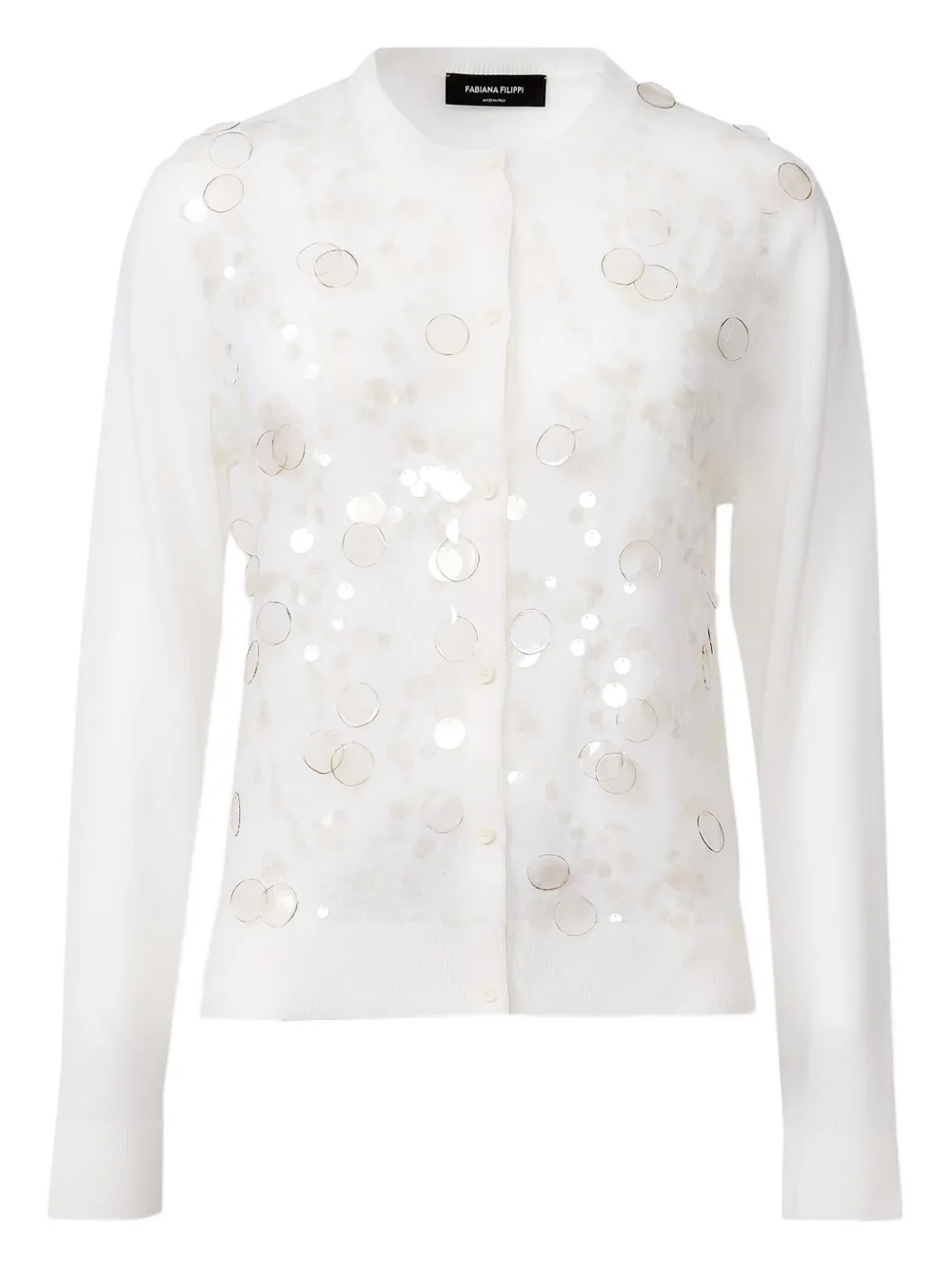 Кардиган, украшенный пайетками Fabiana Filippi, белый
Кардиган, украшенный пайетками Fabiana Filippi, белый