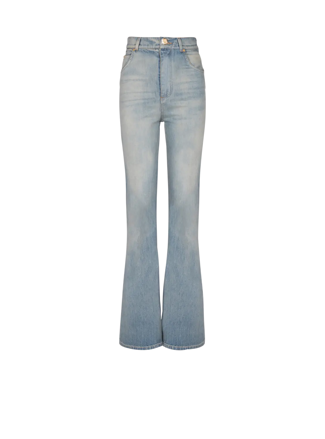 Джинсы из денима расклешенного кроя Balmain, синий
Джинсы из денима расклешенного кроя Balmain, синий