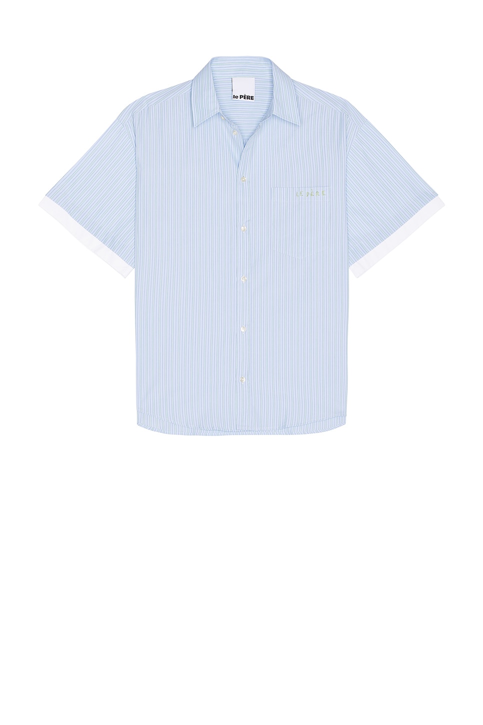 Двойная рубашка с коротким рукавом на пуговицах в синем цвете Le Père, blue stripe
Двойная рубашка с коротким рукавом на пуговицах в синем цвете Le Père, blue stripe
