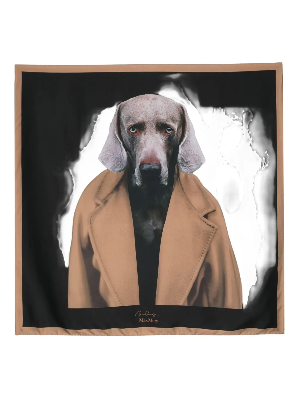 Шелковый шарф с собачьим принтом MAX MARA, черный
Шелковый шарф с собачьим принтом MAX MARA, черный