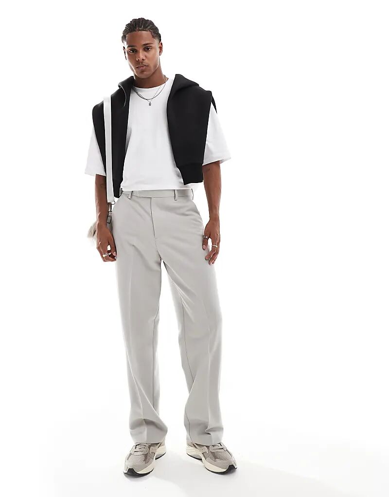 Элегантные широкие брюки серого цвета ASOS DESIGN
Элегантные широкие брюки серого цвета ASOS DESIGN