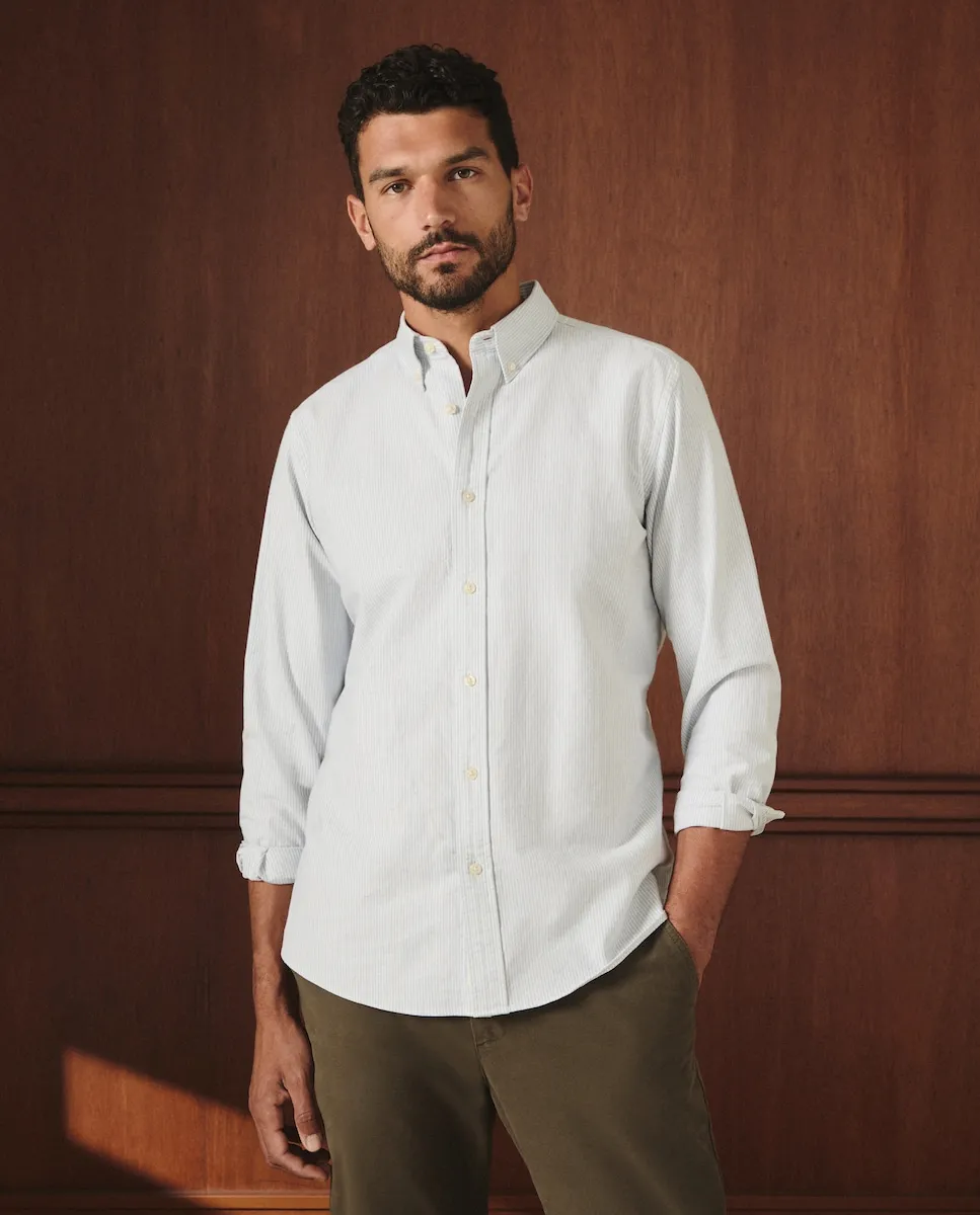 Мужская рубашка в полоску из оксфорда Lloyd's, светло-зеленый
Мужская рубашка в полоску из оксфорда Lloyd's, светло-зеленый