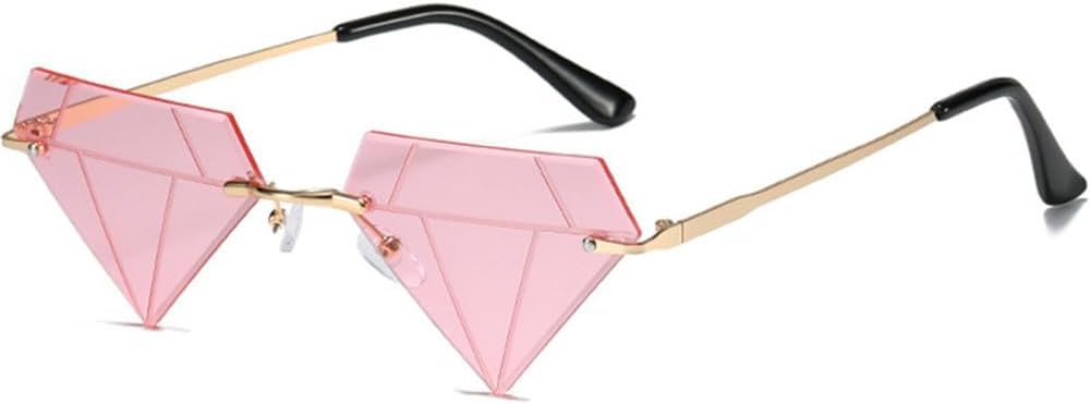 Модные солнцезащитные очки без оправы в форме ромба для женщин, очки «кошачий глаз» и треугольные солнцезащитные очки для мужчин, забавные очки для вечеринок, женские очки TYUVIVO, Gold Pink
Модные солнцезащитные очки без оправы в форме ромба для женщин, очки «кошачий глаз» и треугольные солнцезащитные очки для мужчин, забавные очки для вечеринок, женские очки TYUVIVO, Gold Pink