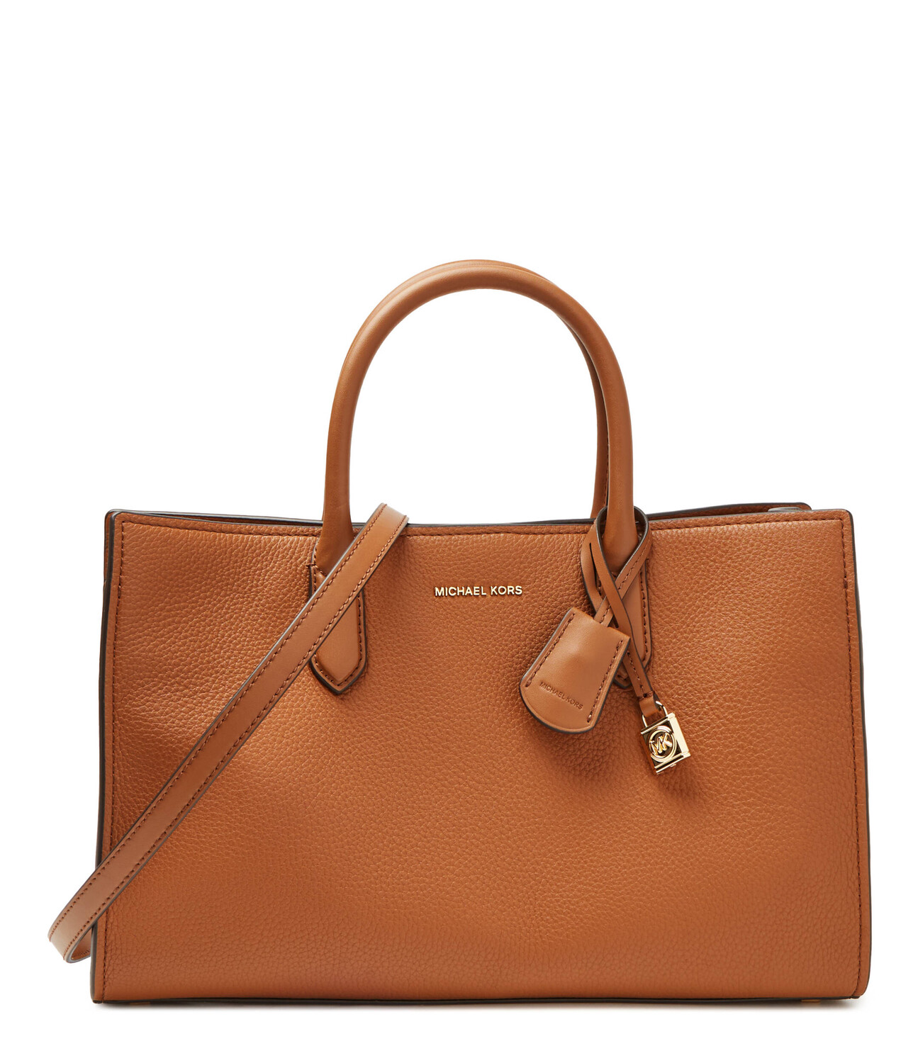 Сумка-тоут Michael Kors с золотым замочком и ремнем, коричневый
Сумка-тоут Michael Kors с золотым замочком и ремнем, коричневый