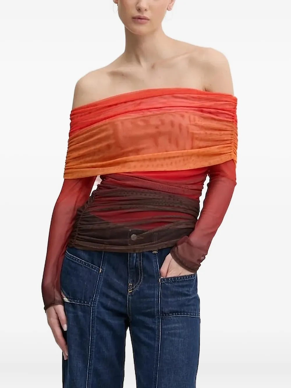 Топ с драпировкой в стиле омбре NEVER FULLY DRESSED, оранжевый
Топ с драпировкой в стиле омбре NEVER FULLY DRESSED, оранжевый