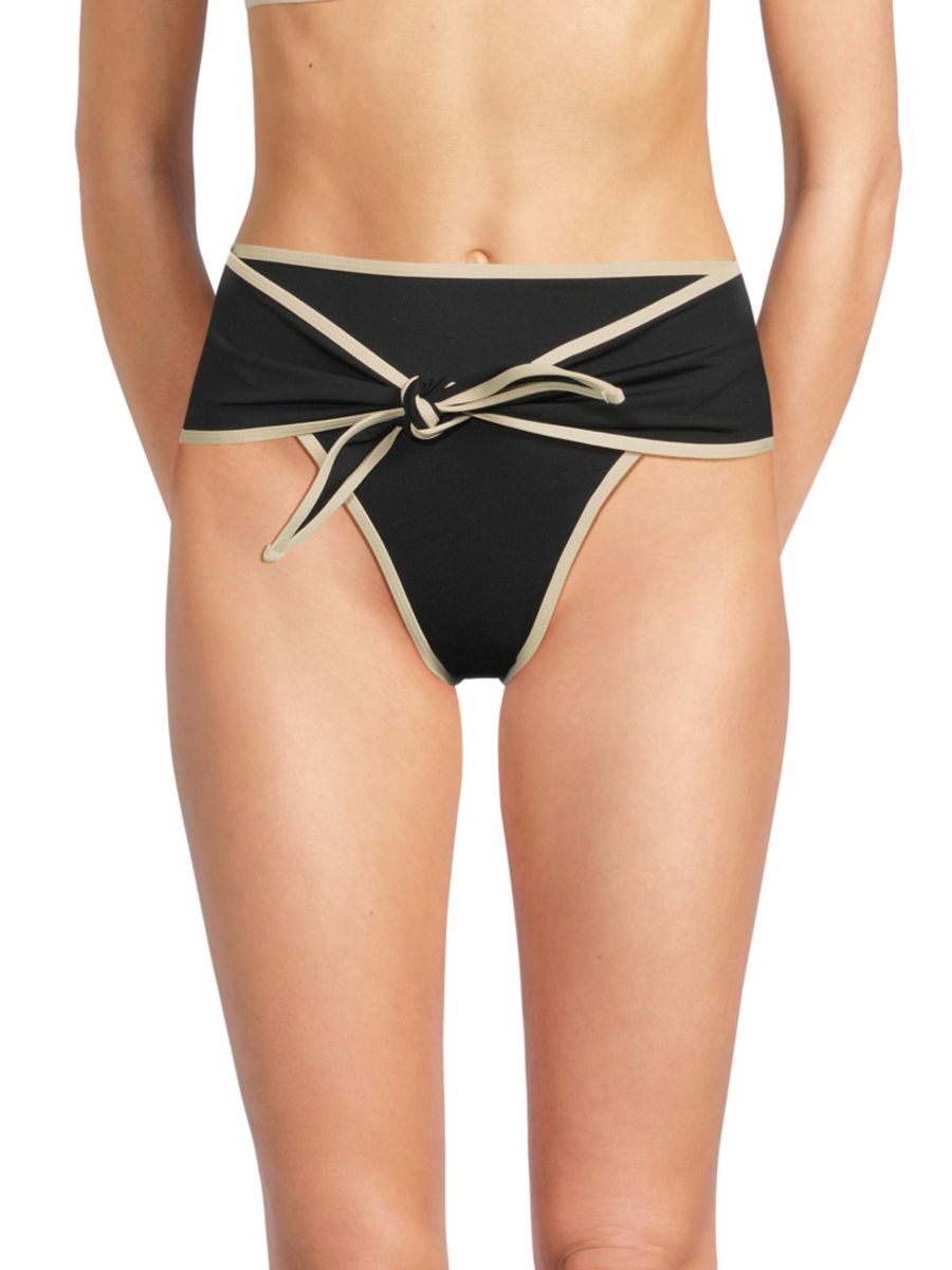 Плавки-бикини с высокой талией и завязкой на талии WeWoreWhat, цвет Black Tan
Плавки-бикини с высокой талией и завязкой на талии WeWoreWhat, цвет Black Tan