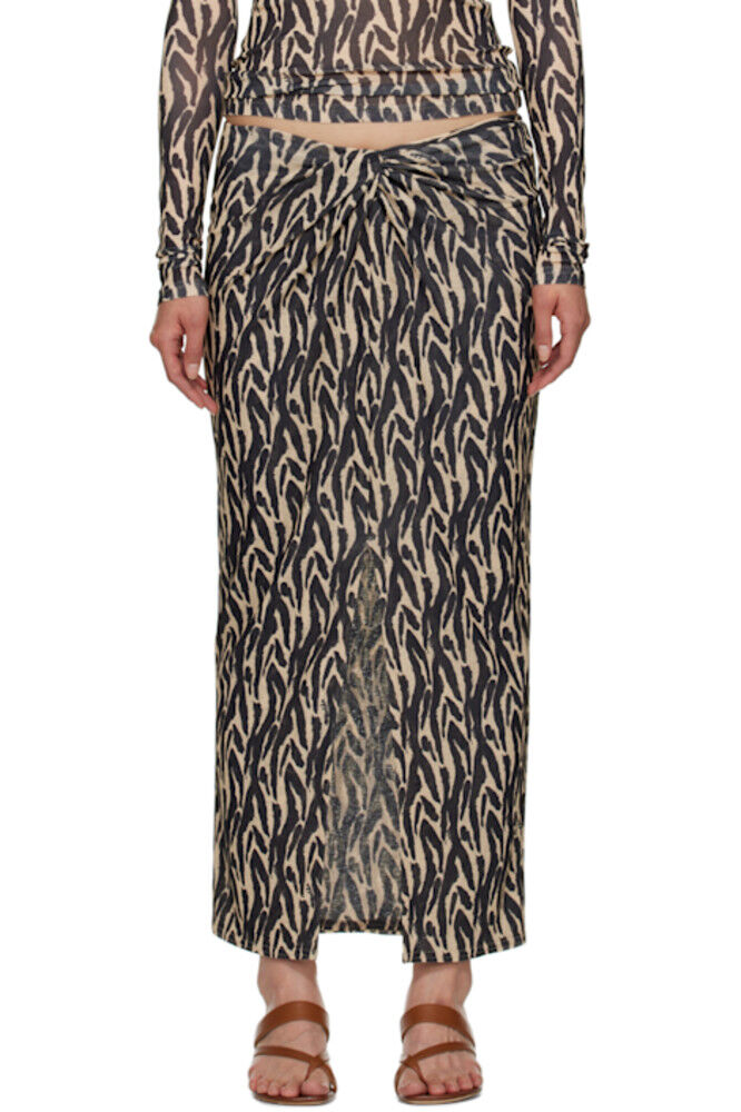 Юбка-миди Marya бежево-черного цвета Nanushka
Юбка-миди Marya бежево-черного цвета Nanushka