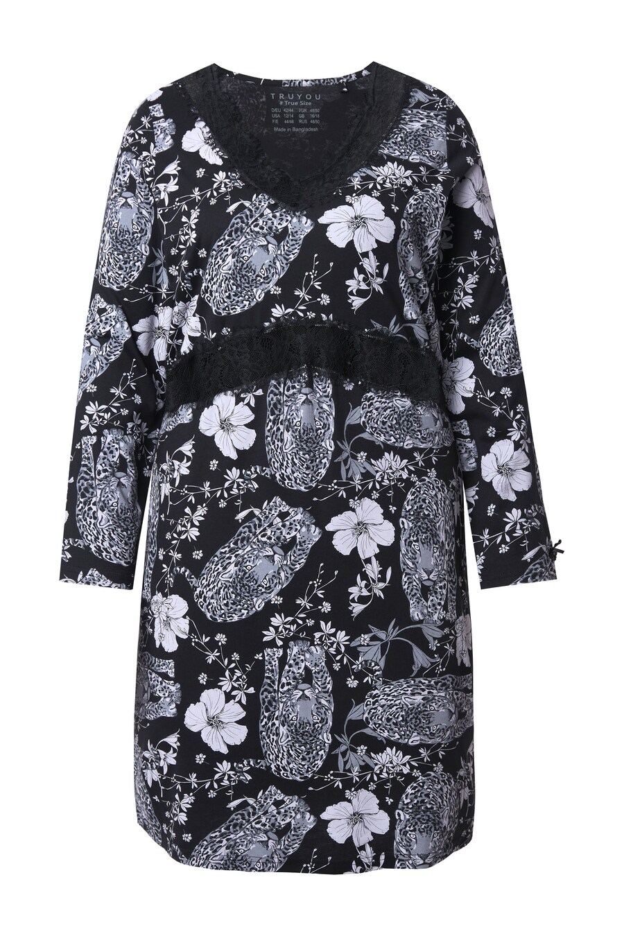 Ночная рубашка TruYou, черный/белый
Ночная рубашка TruYou, черный/белый