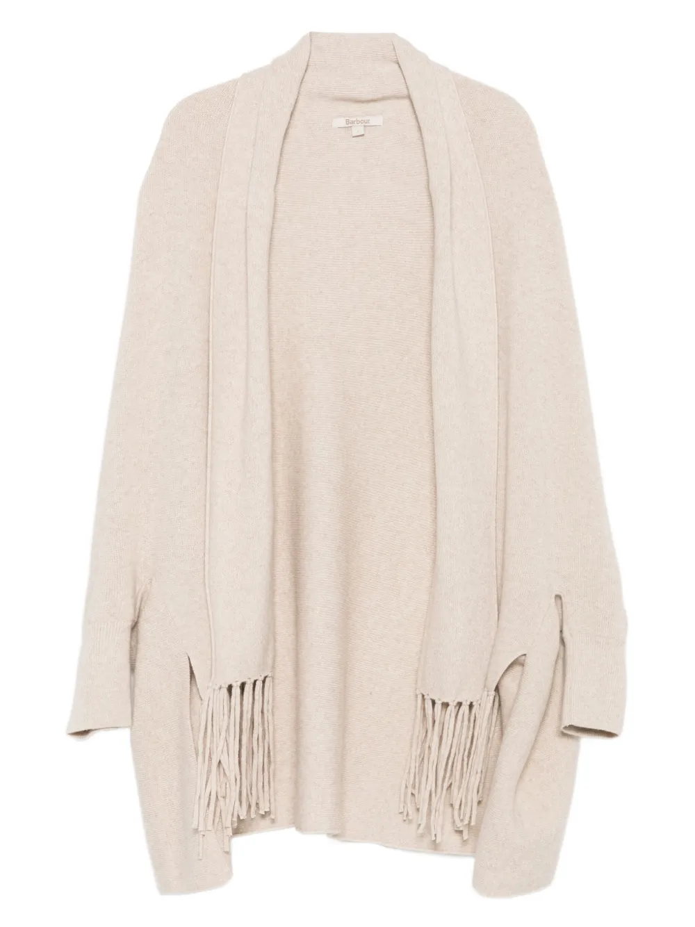 Кардиган с шалевым воротником и отделкой бахромой Barbour, нейтральный
Кардиган с шалевым воротником и отделкой бахромой Barbour, нейтральный