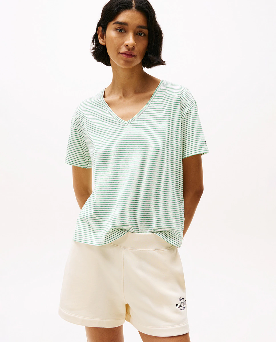 Женская футболка с короткими рукавами из льняной смеси Tommy Hilfiger, светло-зеленый
Женская футболка с короткими рукавами из льняной смеси Tommy Hilfiger, светло-зеленый