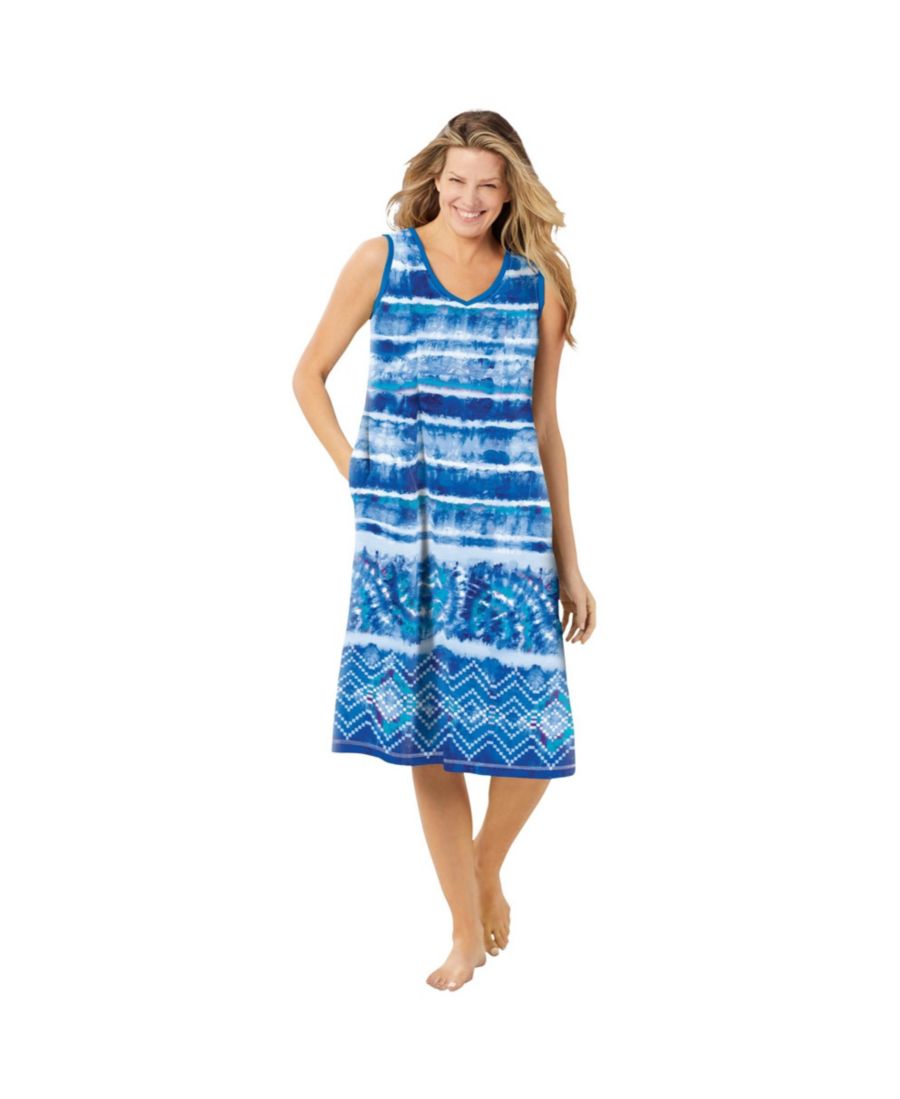 Короткие домашние шорты с V-образным вырезом и трапециевидным вырезом больших размеров Dreams & Co, Bright cobalt tie dye stripe
Короткие домашние шорты с V-образным вырезом и трапециевидным вырезом больших размеров Dreams & Co, Bright cobalt tie dye stripe