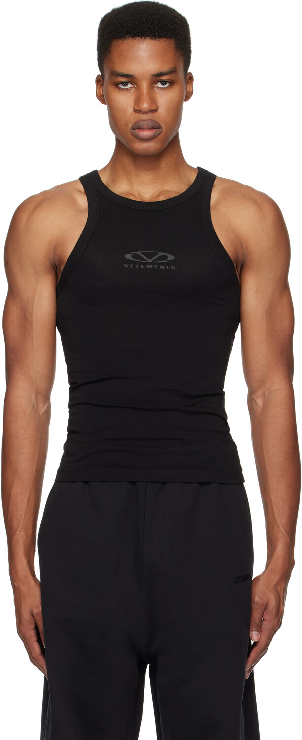 Майка с овальным логотипом VETEMENTS, черный 
Майка с овальным логотипом VETEMENTS, черный