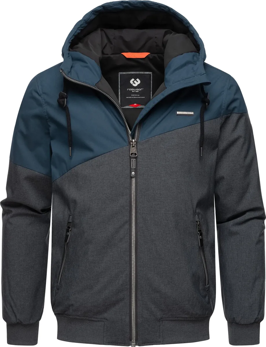 Зимняя куртка Ragwear "Крылья" с капюшоном, стильная мужская уличная куртка с большим капюшоном, серый