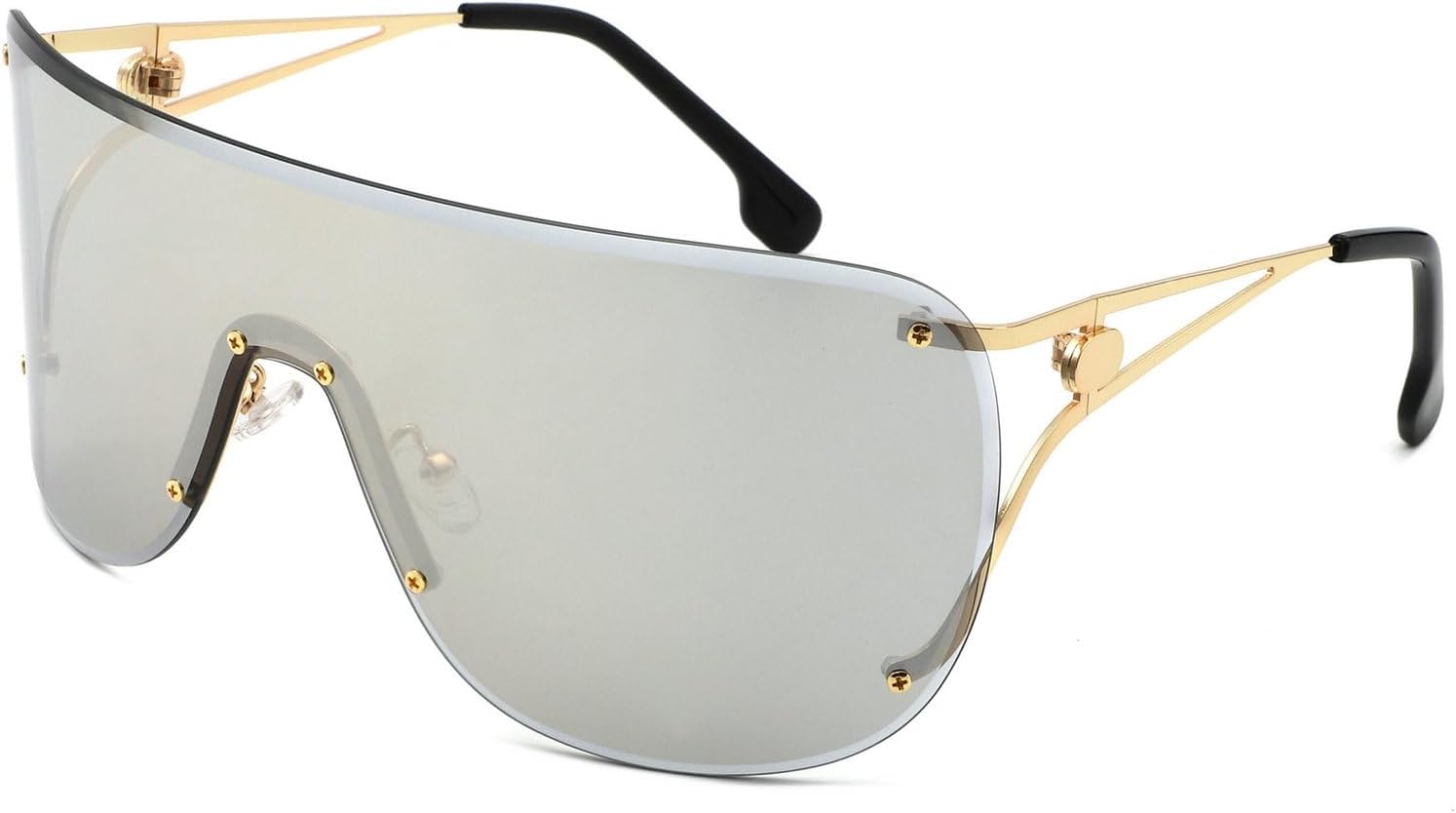 Женские солнцезащитные очки большого размера без оправы с металлическим каркасом, интегрированной защитой от ветра, модный дизайн в стиле Y2k, роскошные очки-пилот, защита от ультрафиолета UV400 mincl, Silver
Женские солнцезащитные очки большого размера без оправы с металлическим каркасом, интегрированной защитой от ветра, модный дизайн в стиле Y2k, роскошные очки-пилот, защита от ультрафиолета UV400 mincl, Silver