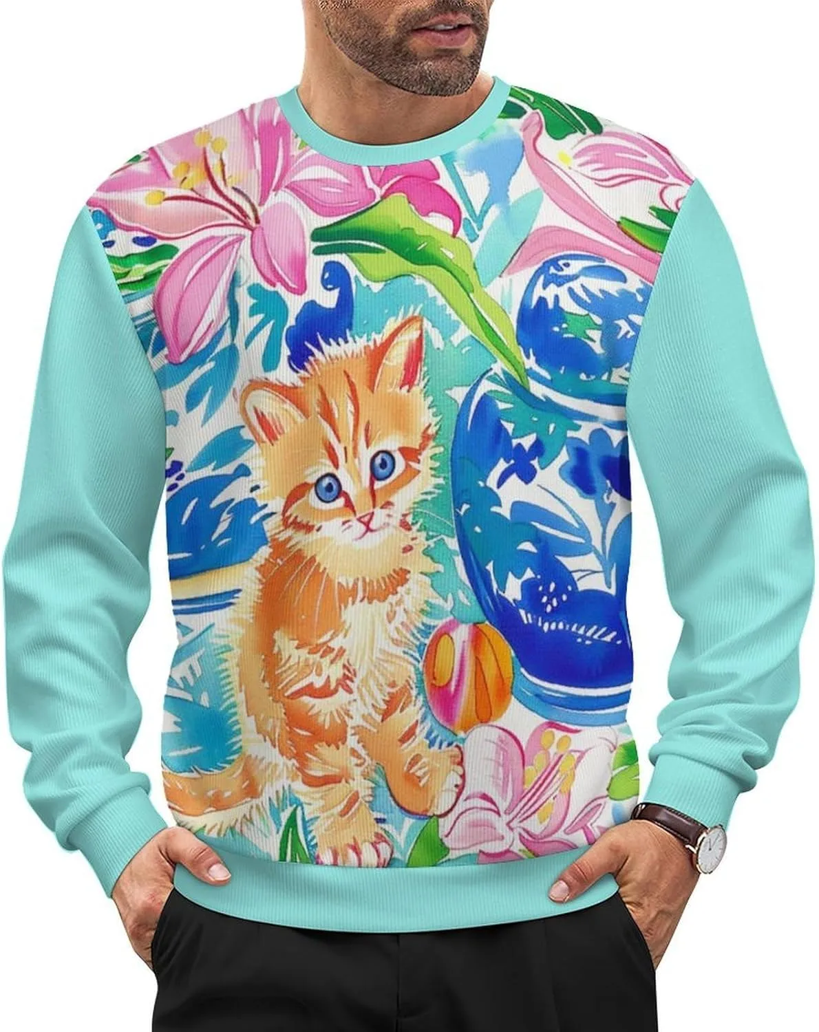 Мужской оверсайз свитер с цветочным принтом HLSDFRES
Мужской оверсайз свитер с цветочным принтом HLSDFRES