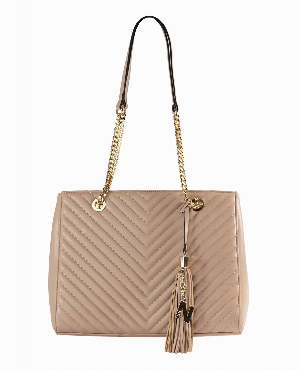 Женская стеганая сумка-тоут телесного цвета Nicole Miller
Женская стеганая сумка-тоут телесного цвета Nicole Miller