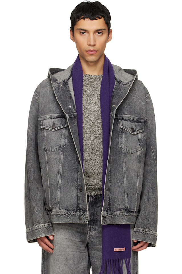 Acne Studios Серая джинсовая куртка с капюшоном
Acne Studios Серая джинсовая куртка с капюшоном