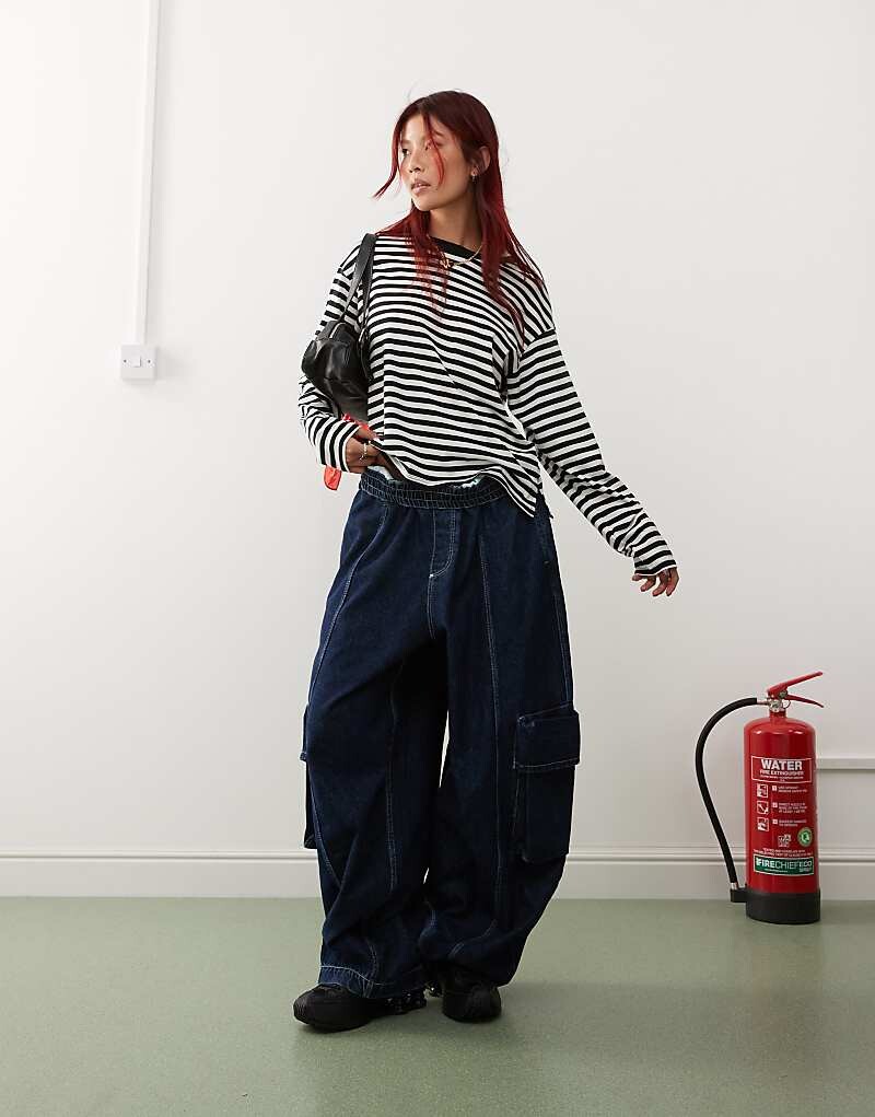 Monki Топ с длинными рукавами в черно-белую полоску
Monki Топ с длинными рукавами в черно-белую полоску