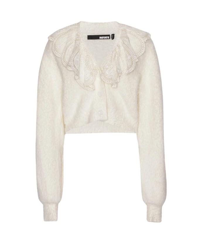Кардиган с кружевным воротником Rotate Birger Christensen, белый
Кардиган с кружевным воротником Rotate Birger Christensen, белый