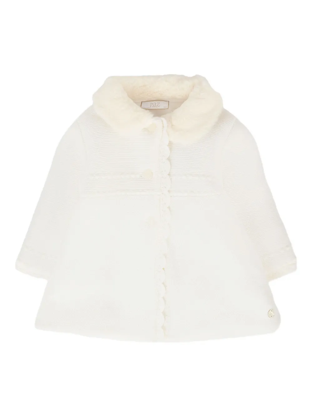 Шерстяное пальто с воротником из искусственного меха Paz Rodriguez, нейтральный 
Шерстяное пальто с воротником из искусственного меха Paz Rodriguez, нейтральный