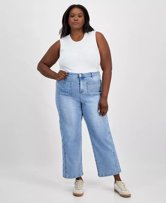 Джинсы Trendy Plus с высокой талией и широкими штанинами Cutwork And Now This, синий
Джинсы Trendy Plus с высокой талией и широкими штанинами Cutwork And Now This, синий