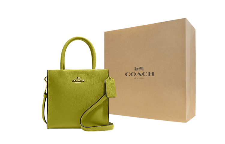 COACH Сумка через плечо из телячьей кожи с текстурой гальки оливкового цвета 
COACH Сумка через плечо из телячьей кожи с текстурой гальки оливкового цвета