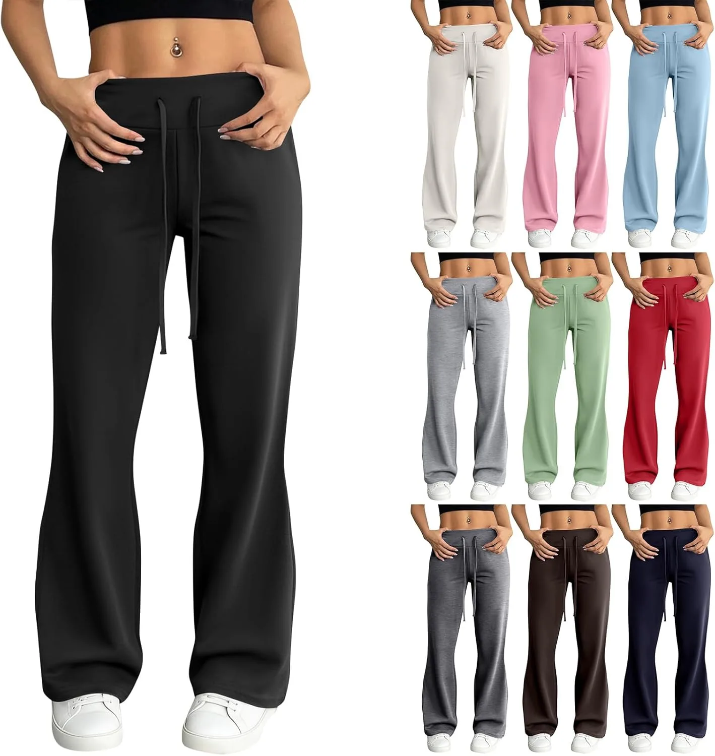 Женские фларе леггинсы с кулиской и высокой талией Rikbuig
Женские фларе леггинсы с кулиской и высокой талией Rikbuig