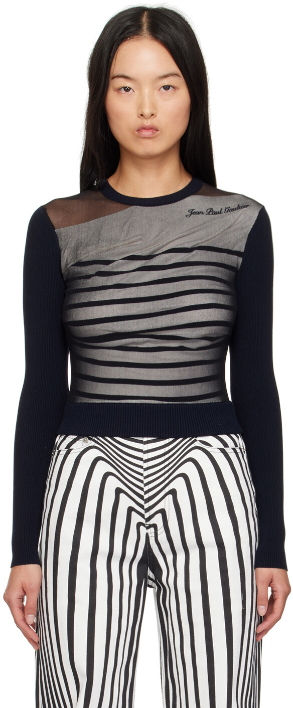 Футболка «The Mariniere» цвета сине-черного цвета Jean Paul Gaultier 
Футболка «The Mariniere» цвета сине-черного цвета Jean Paul Gaultier