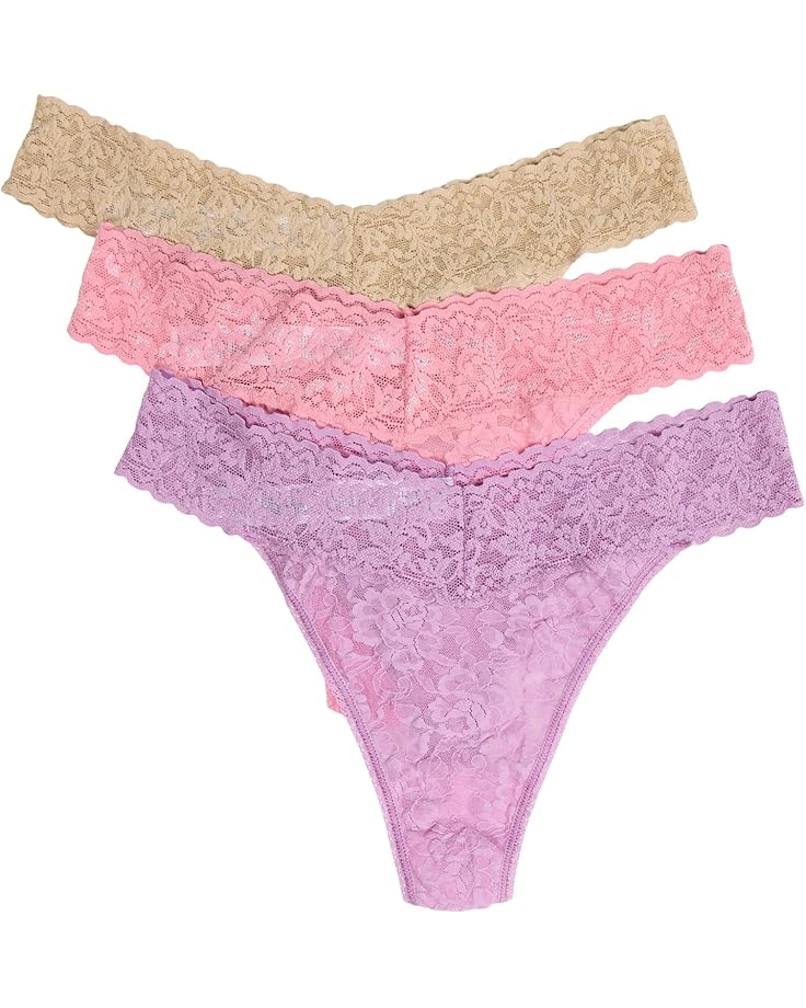 Стринги Hanky Panky Signature Lace Original Rise Thong 3-Pack, цвет Pink Lady/Viola Purple/Sand 
Стринги Hanky Panky Signature Lace Original Rise Thong 3-Pack, цвет Pink Lady/Viola Purple/Sand