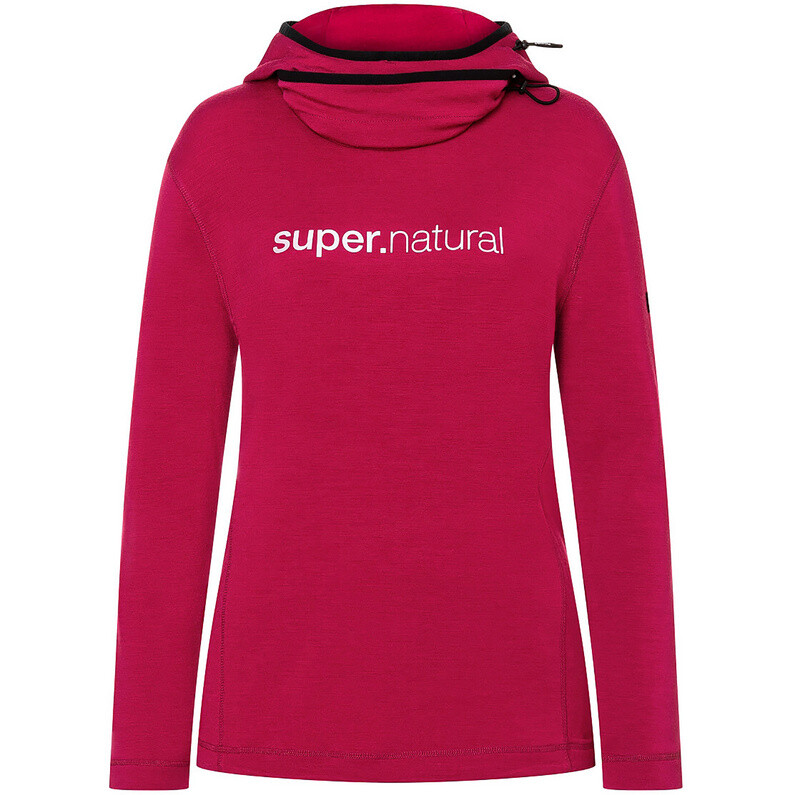 Женская альпийская толстовка с капюшоном Super.Natural, розовый 
Женская альпийская толстовка с капюшоном Super.Natural, розовый