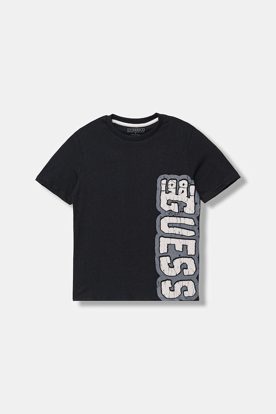 Детская хлопковая футболка Guess, черный
Детская хлопковая футболка Guess, черный