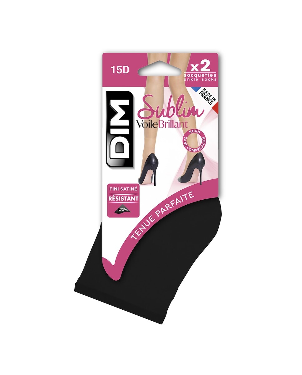 Набор из 2 прозрачных браслетов Sublim плотностью 15 ден Dim, черный 
Набор из 2 прозрачных браслетов Sublim плотностью 15 ден Dim, черный